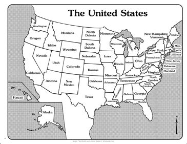 Map Of Us Unlabeled