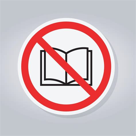 Cant Read A Book Sign 2301025 Vector Art At Vecteezy