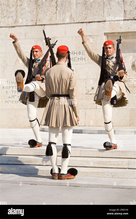 Changing Of The Guard At The Tomb Of The Unknown Soldier Athens