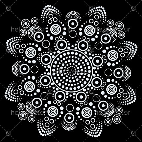 Dot mandala art black and white - Download Graphics & Vectors