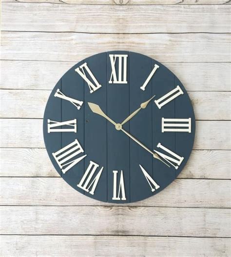 Order by 6 pm for same day shipping. Navy Blue Large Oversized Farmhouse Wall Clock 24/30/36 ...