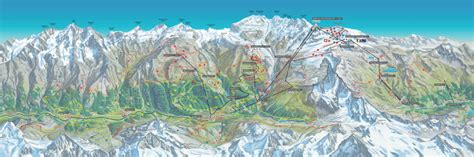 Summer Panorama Map Of Zermatt Switzerland