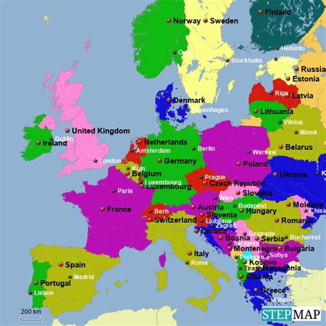 Stepmap Middle Europe Landkarte Für Germany