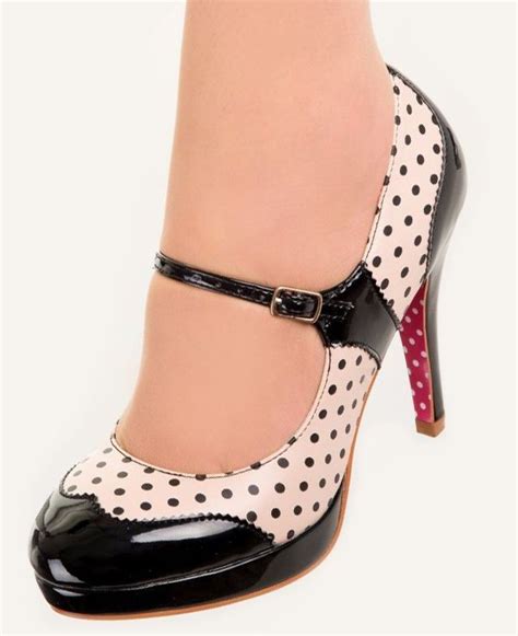 rockabilly style retro heels polka dot shoes vintage shoes