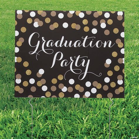 Black And Gold Graduation Yard Sign Oriental Trading
