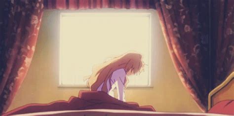 Sleepy Anime Girl Waking Up 