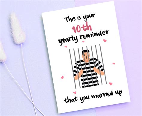 Funny 10th Years Anniversary Card Card For Husband And Wife Etsy
