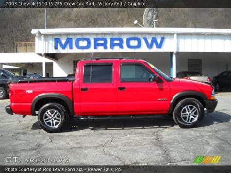 Victory Red 2003 Chevrolet S10 Ls Zr5 Crew Cab 4x4 Graphite