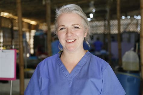 UK Emergency Medical Team Midwife Kirsty Lowe At An IOM Clinic In The