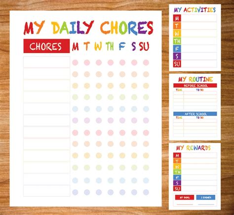 Kids Chore Chart Kids Chore Chart Morning And Evening Etsy Australia