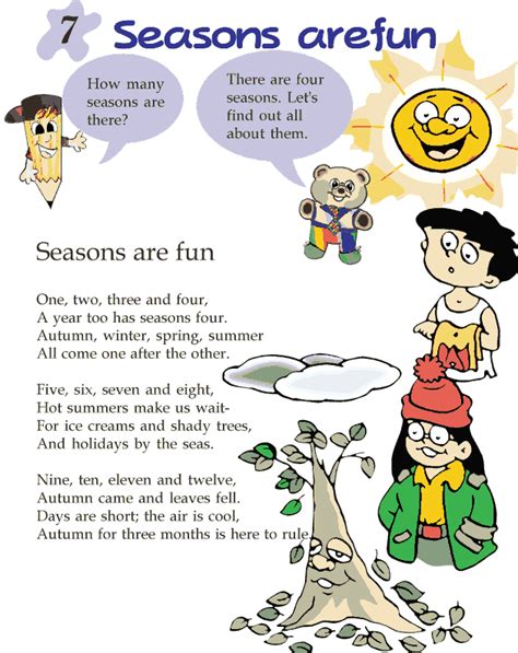Poetry is one of the great ways of teaching kids. Grade 2 Reading Lesson 7 Poetry - Seasons Are Fun ...