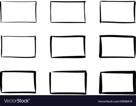 Hand Drawn Rectangles Set Royalty Free Vector Image