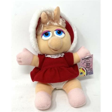 Mcdonalds Toys 987 Vintage Baby Miss Piggy Plush Christmas Jim