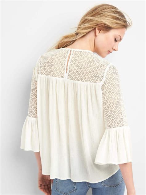 Product Photo Lace Bell Sleeve Top Tops Bell Sleeve Top