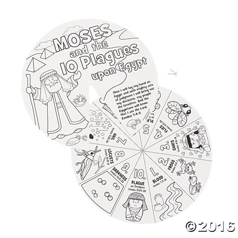 Color Your Own Moses And The 10 Plagues Wheels Oriental Trading In 2020