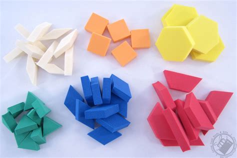 Set 50 Soft Pattern Block Foam Shapes Geometric Shapes Colors Vary