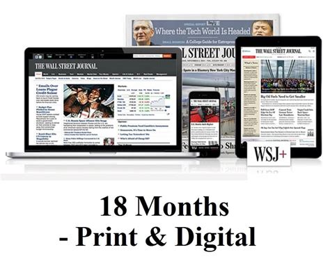 Discounts average $135 off with a the wall street journal promo code or coupon. The Wall Street Journal 18-Month (Print & Digital ...