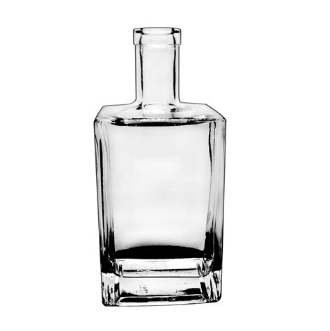 Square Glass Bottle Whisky Rum Glass Bottle 750ml Customizable Logo High Quality Glass Spirit