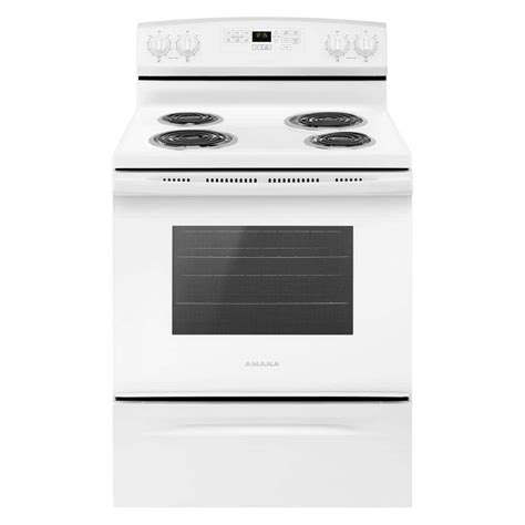 Amana 48 Cu Ft Electric Range In White Acr4503sfw The Home Depot