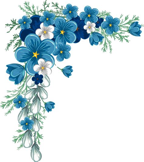 Download Clip Free Download Flowers Border Clipart Blue Flower Border