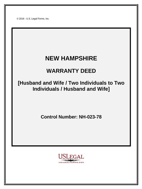 Warranty Deed New Hampshire Form Fill Out And Sign Printable Pdf