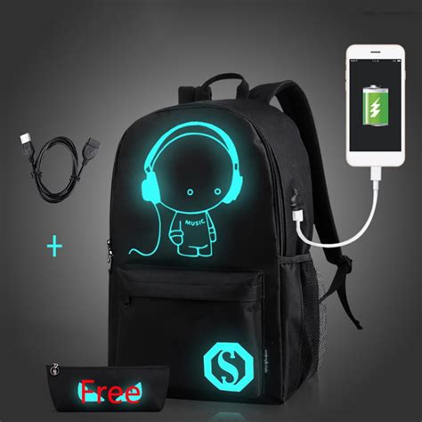 Enjoy Non Usb Charge Cool Boys School Backpack Luminous School Bag