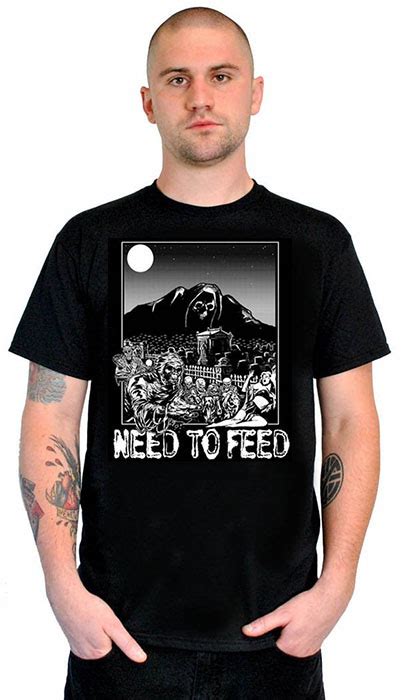 Lucky Mule Brand Need To Feed Zombies On A Black Shirt Sale Price