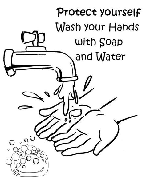 Free Hand Washing Coloring Pages For Preschoolers Kids Activities