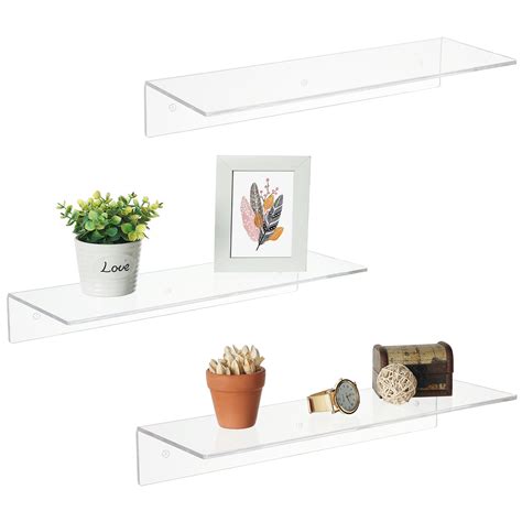 Shop target for wall shelves you will love at great low prices. Wall-Mounted Clear Acrylic 17-Inch Floating Shelves, Set ...