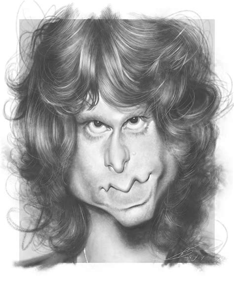 Jim Morrison Por Rivorio Mok Celebrity Caricatures Jim Morrison