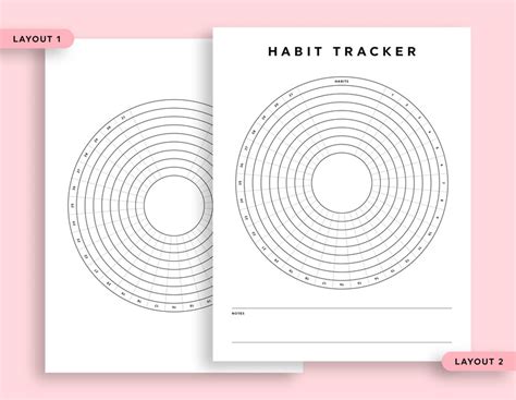 Circle Habit Tracker Printable Circular Tracker Habit Etsy Canada