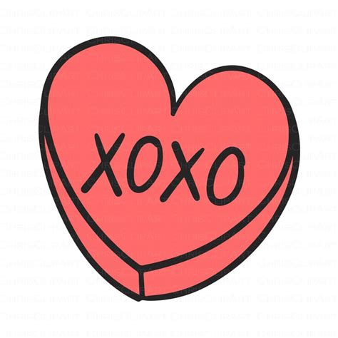 Xoxo Candy Svg Heart Candy Clipart Valentines Svg Etsy Easy
