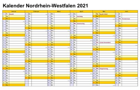 Kalender 2021 kostenlos downloaden und ausdrucken. 2021 NRW Kalender | Druckbarer 2021 Kalender