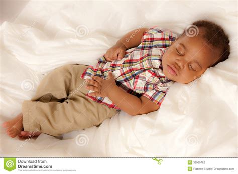 Little Baby African American Boy Sleeping Stock Photography Image