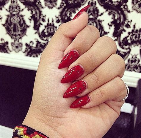 Red Stiletto Gel Nails Manicure And Pedicure Red Stiletto Nails Plain Nails