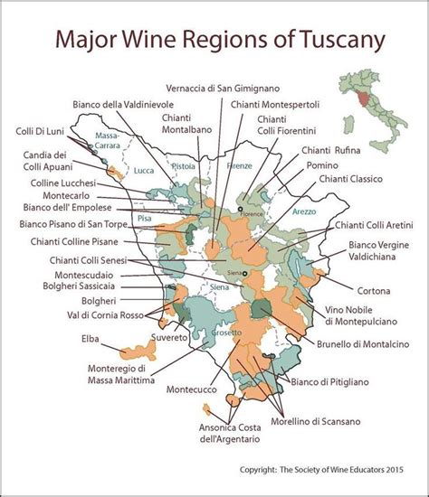 Major Wine Regions Of Tuscany Tuscany Italy Wine Tuscany Map Society