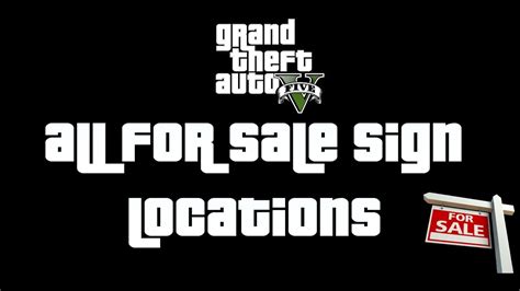 Gta V All For Sale Sign Locations Youtube