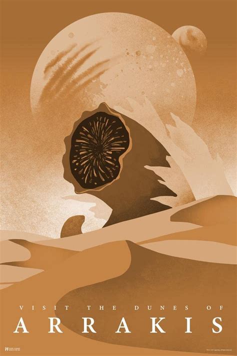 Visit Arrakis Dune Fantasy Travel Poster Sandworm Planet