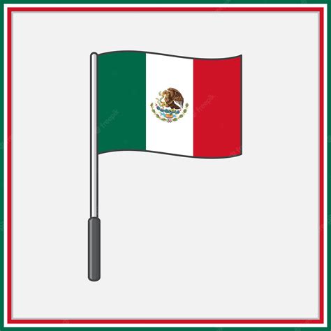 Bandera De México Ilustración Vectorial De Dibujos Animados Bandera De