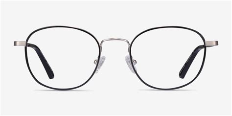 Kogarashi Round Black Silver Full Rim Eyeglasses Eyebuydirect