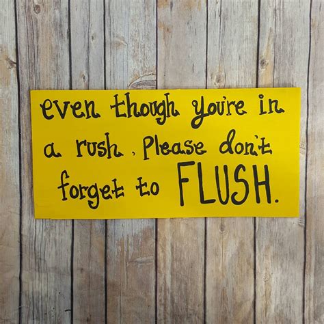 Bathroom Signs Bathroom Rules Sign Flush The Toilet Etsy