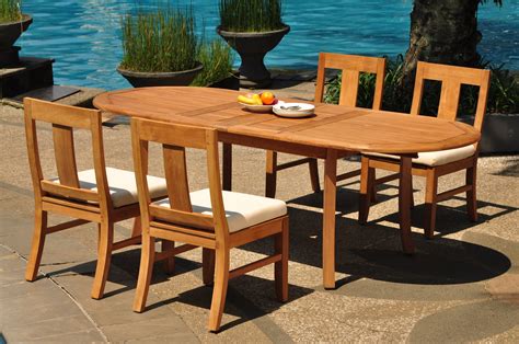 Grade A Teak Dining Set 4 Seater 5 Pc 94 Double Extension Oval Table