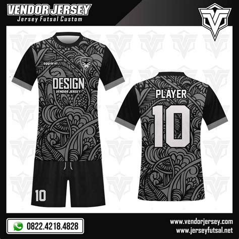 Download aplikasi desain baju bola gratis. Desain Baju Bola Blackgrey Ornamental | Jersey Futsal ...