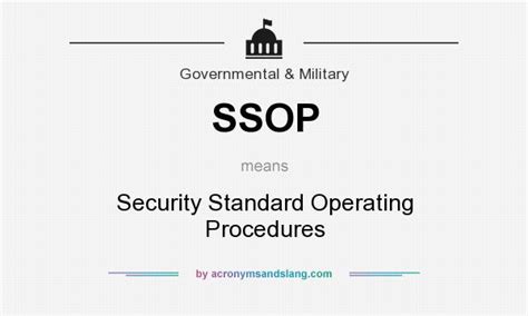 Ssop Security Standard Operating Procedures In Governmental