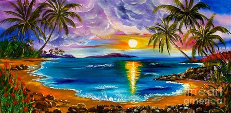 Tropical Sunset Painting By Inna Montano Fine Art America