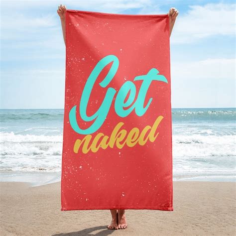 Get Naked Beach Towel Get Naked Bathroom Towel Bathroom Etsy