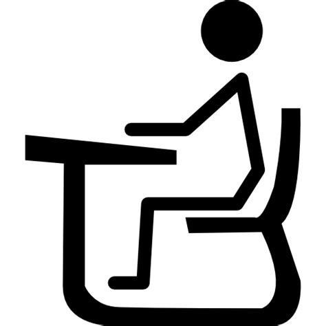 Student Of Stick Man Sitting On A Chair On Class Desk Free Education