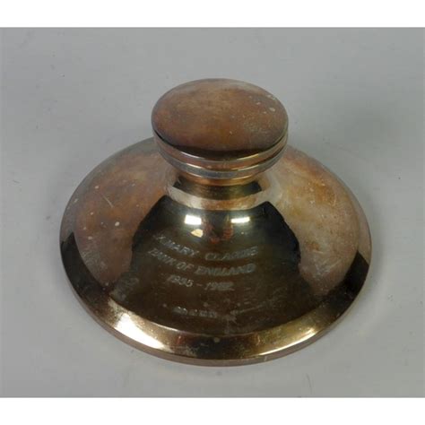George V Weighted Silver Presentation Large Capstan Inkwell Of Typical