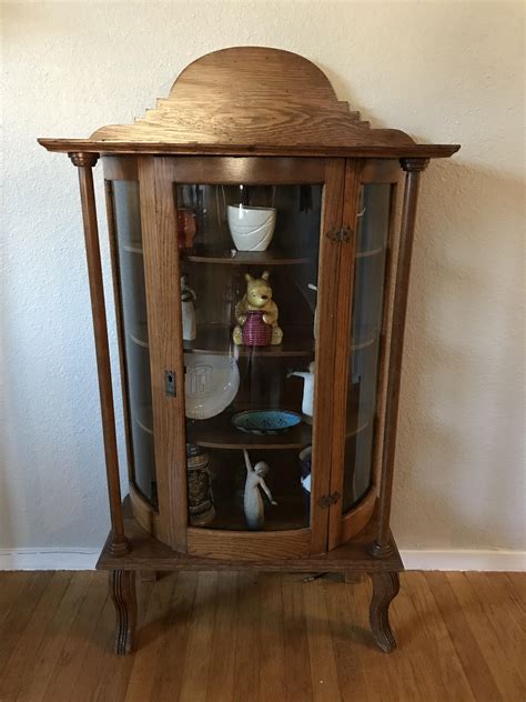 This element has got a storage and display function. Curio Cabinet with Curved Glass antique appraisal ...