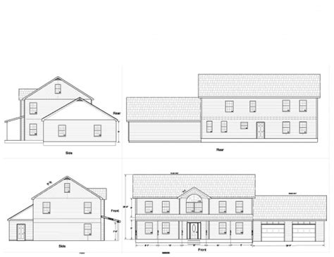 Fascinating House Plans Elevation Floor Plan North Arrow Model